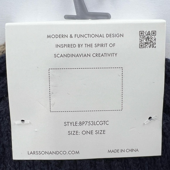 LARSSON & CO SPIRIT OF SCANDINAVIA, WARM BEANIE SET,BEIGE & NAVY BLUE, ONE SIZE - Picture 14 of 16